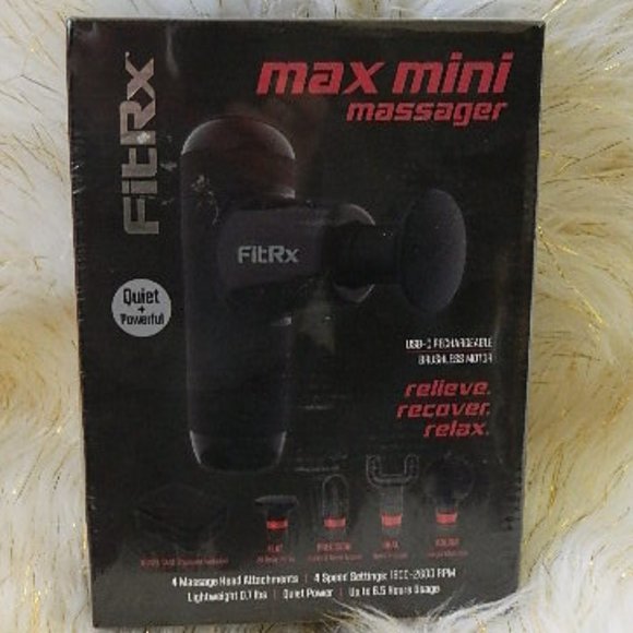 FITRX MAX MINI MASSAGER WITH 4 ATTACHMENTS & CARRYING CASE BRADN NEW SEALED - Picture 1 of 4